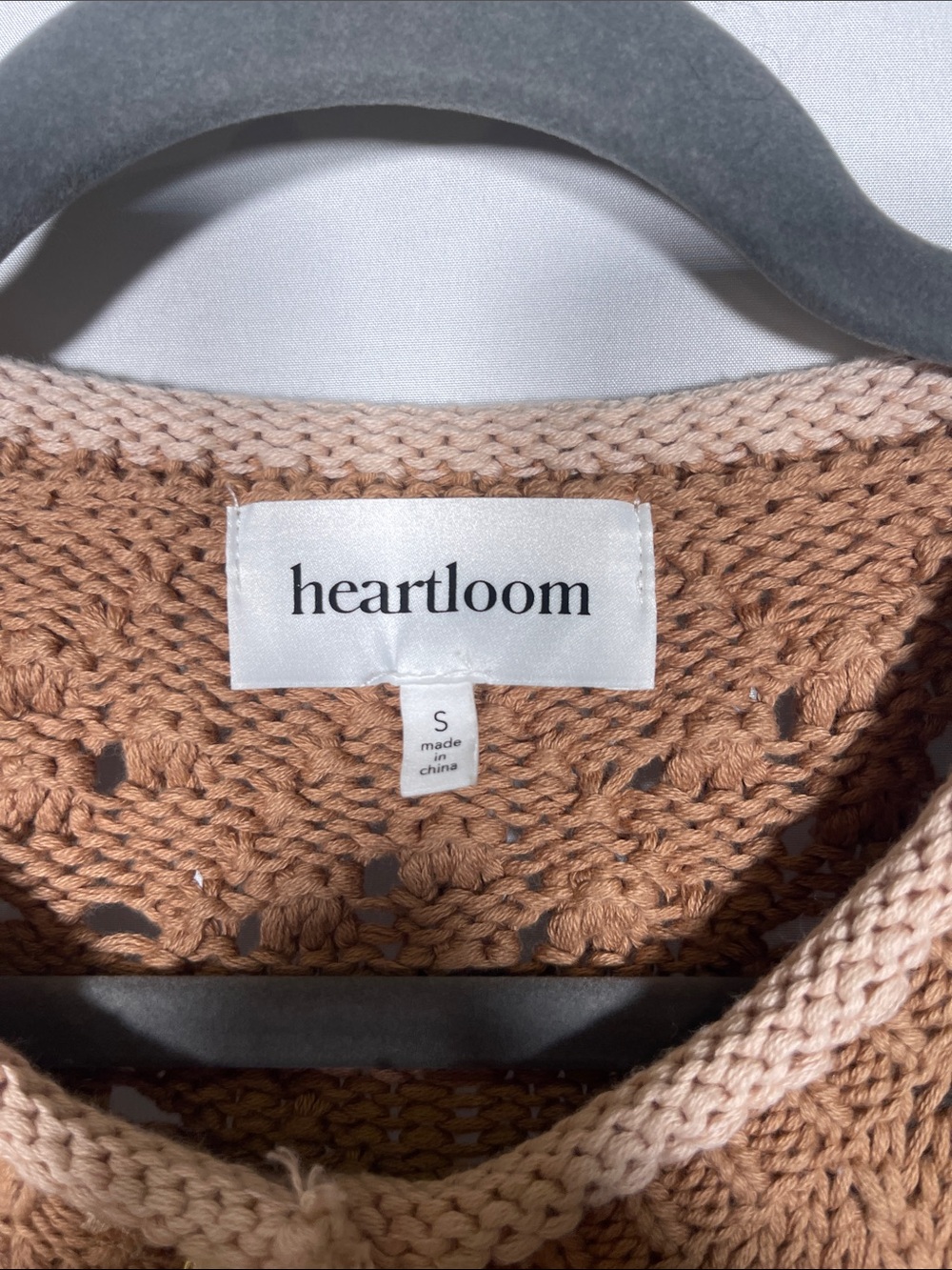 HEARTLOOM WOMENS COTTON KNIT EVIRA CARDIGAN SWEATER BROWN SMALL - Picture 3 of 6